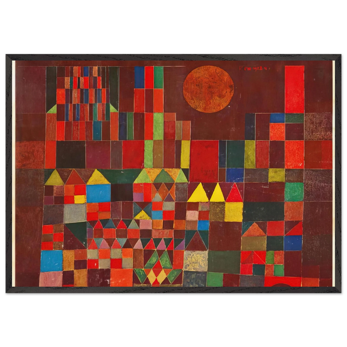 CASTLE AND SUN 1928 - Paul Klee 70x100 cm / 28x40 inches Framed Art Print – Black Wooden Frame