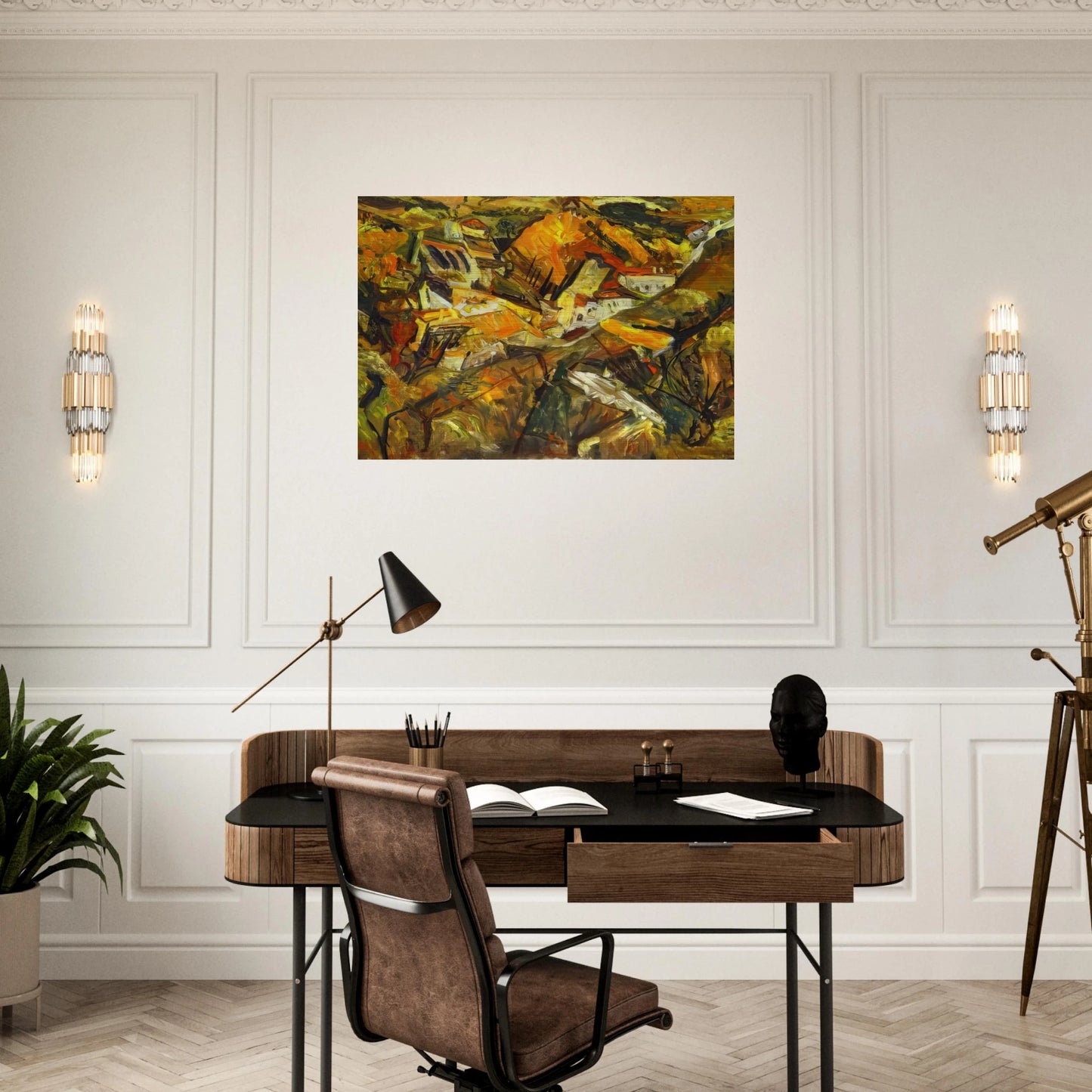 CERET LANDSCAPE - Chaim Soutine Brushed Aluminum Print - 70x100 cm / 28x40 inches | Chaim Soutine Aluminum Print | Chaim Soutine Prints