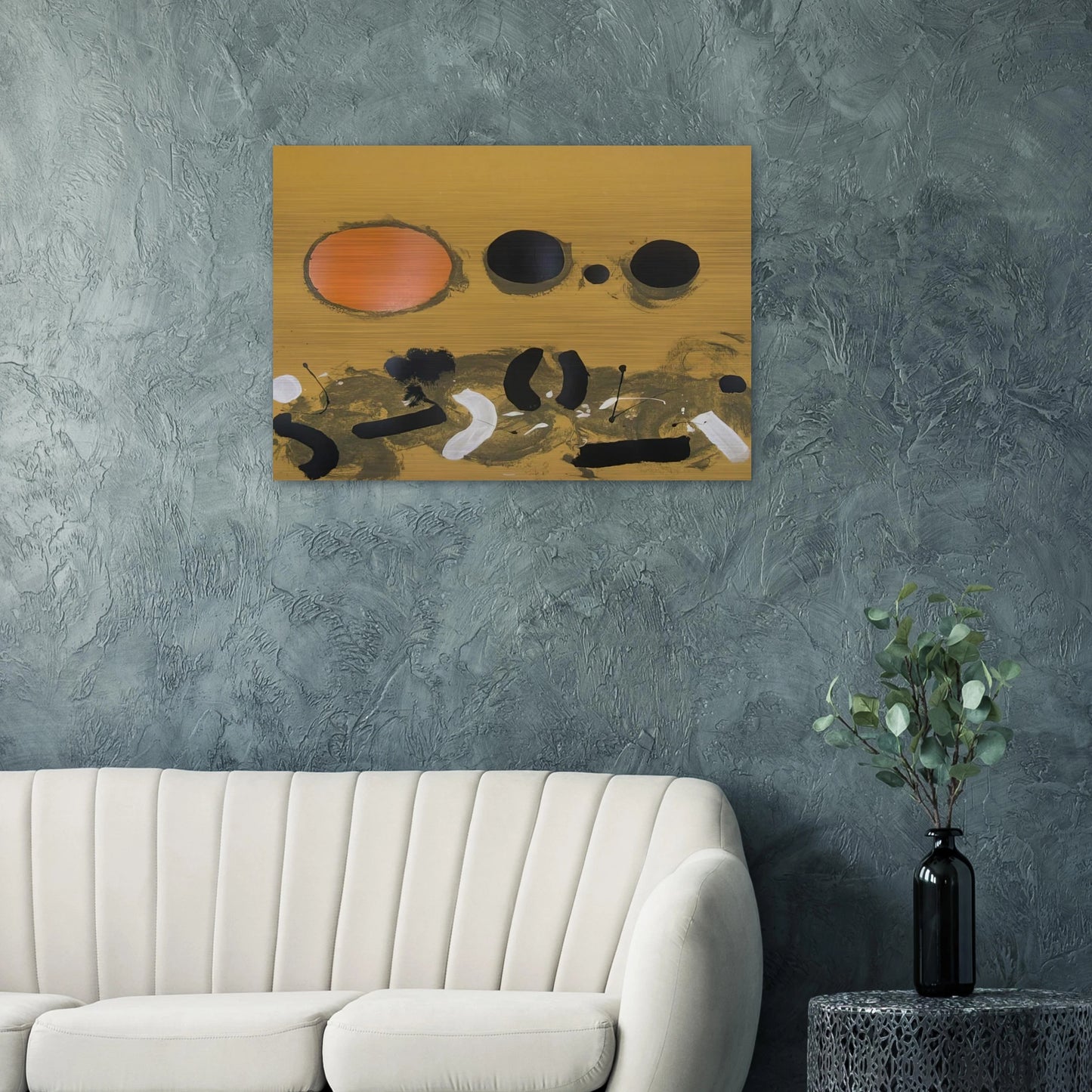 Orange Oval - 1972 - Adolph Gottlieb Brushed Aluminum Print - 70x100 cm / 28x40 inches | Adolph Gottlieb Aluminum Print | Adolph Gottlieb Prints