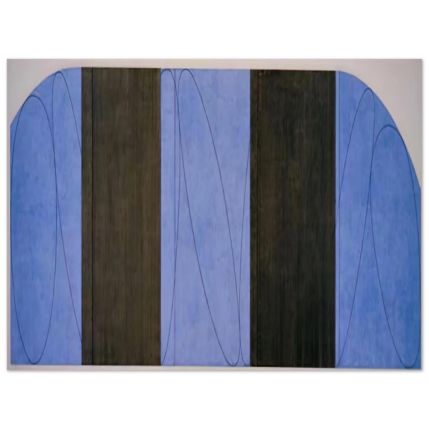 Robert Mangold - BLUE BLACK FIVE PANEL ZONE PAINTING 1998  75x100 cm / 30x40inches Fine Art Poster