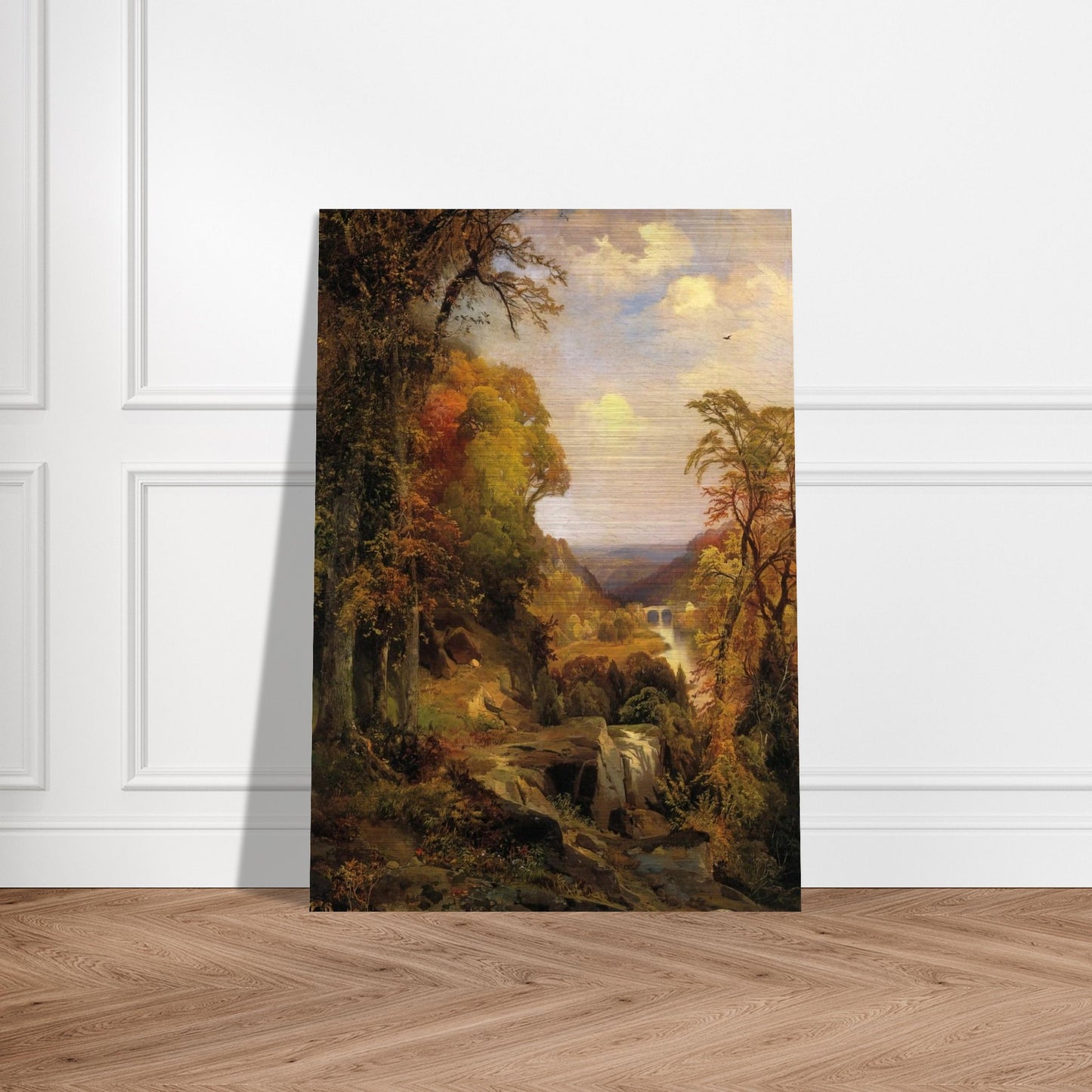 On the Wissahickon near Chestnut Hill - Thomas Moran Brushed Aluminum Print - 70x100 cm / 28x40 inches | Thomas Moran Aluminum Print | Thomas Moran Prints