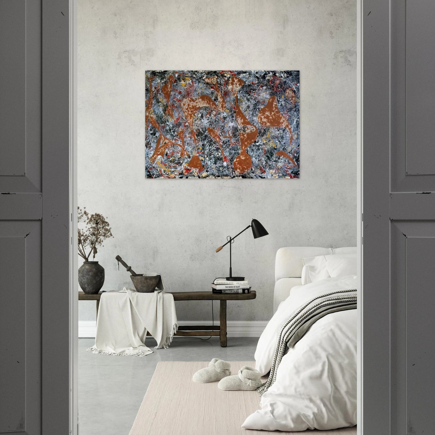 NUMBER 7 OUT OF THE WEB 1949 - Jackson Pollock Brushed Aluminum Print - 70x100 cm / 28x40 inches | Jackson Pollock Aluminum Print | Jackson Pollock Prints