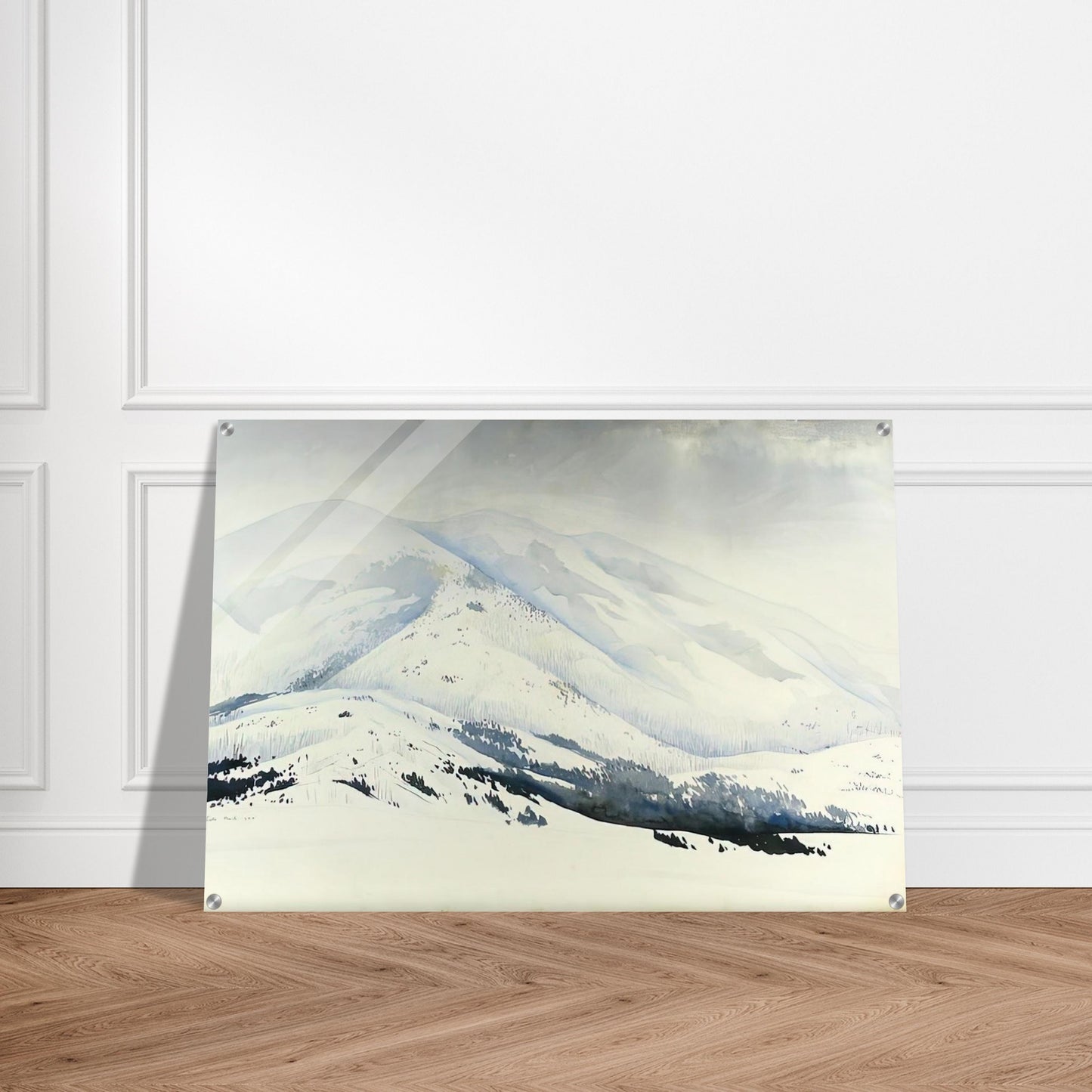 Snowy Mountain - Eyvind Earle Acrylic Print - 70x100 cm / 28x40″ inches