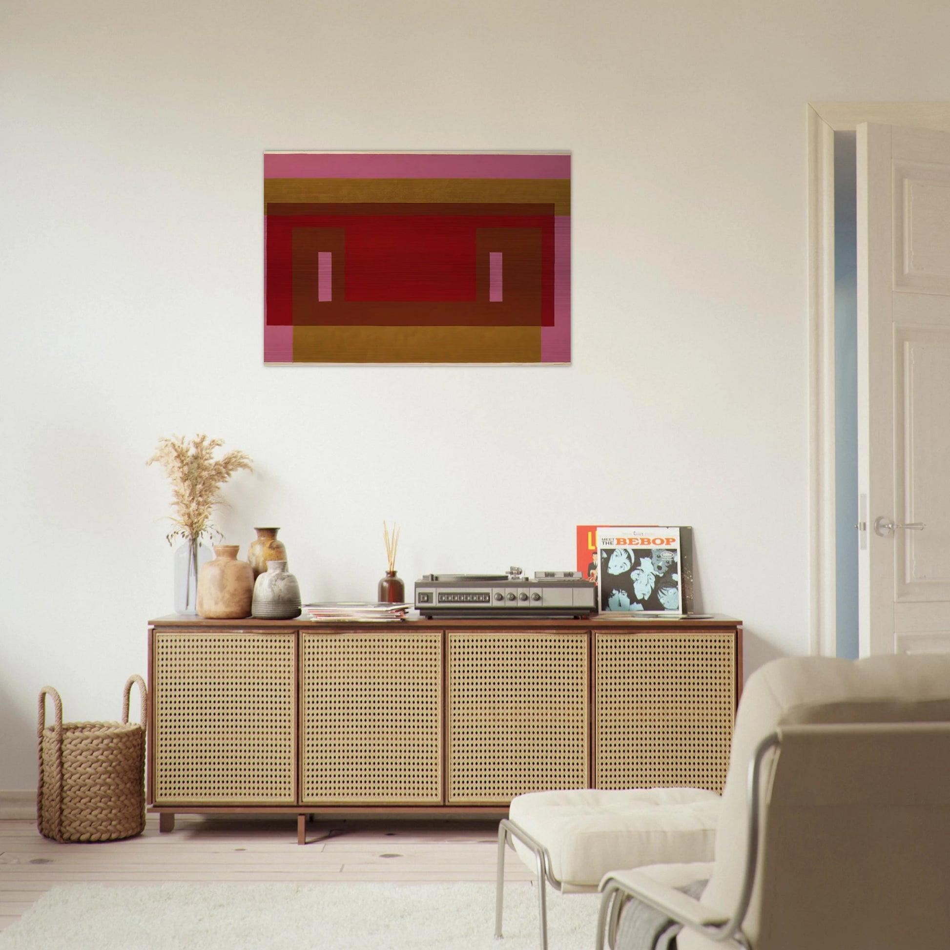 VARIANT ADOBE 1948 1 - Josef Albers Brushed Aluminum Print - 70x100 cm / 28x40 inches | Josef Albers Aluminum Print | Josef Albers Prints