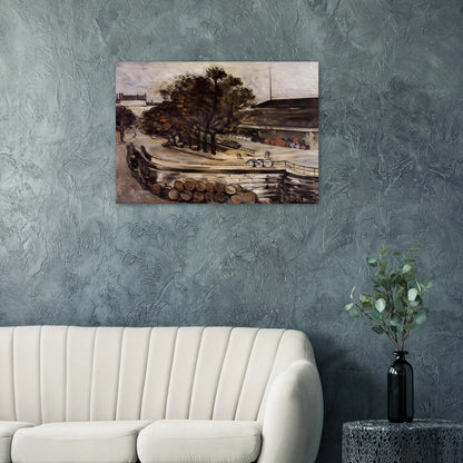 The Wine Market at Jussieu - Paul Cézanne Brushed Aluminum Print - 70x100 cm / 28x40 inches | Paul Cézanne Aluminum Print | Paul Cézanne Prints