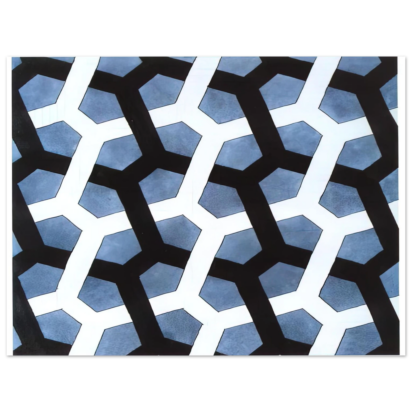 MC Escher - INTERLACED HEXAGON Wall Art - 21x29.7 cm / 8x12" - Fine Art Poster-canvas - -