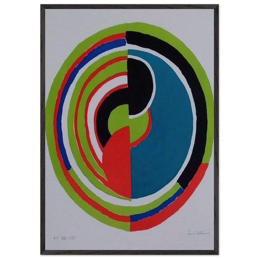ABSTRACT SWIRL - Sonia Delaunay 70x100 cm / 28x40 inches Framed Art Print – Black Wooden Frame