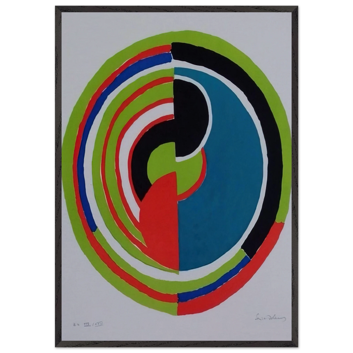 ABSTRACT SWIRL - Sonia Delaunay 70x100 cm / 28x40 inches Framed Art Print – Black Wooden Frame