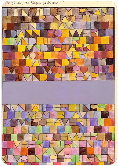 ONCE EMERGED FROM THE GRAY OF NIGHT 1918 By Paul Klee Pack of 10 Post Cards | Paul Klee Post Cards | A6 (10.5 x 14.8 cm) - 4.1 x 5.8 inches