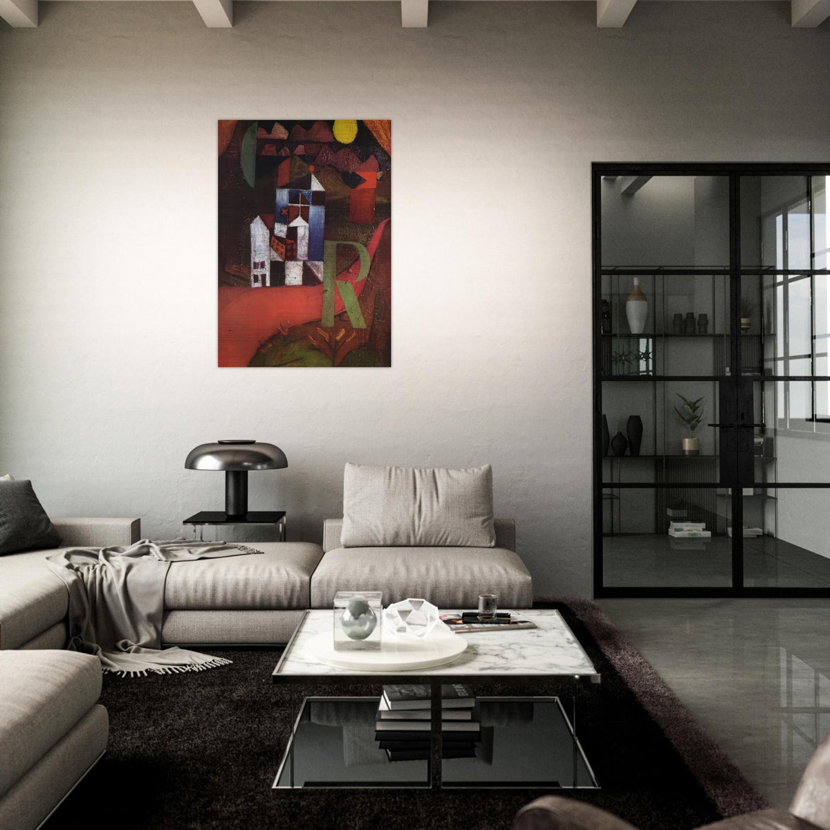 VILLA R 1919 - Paul Klee Brushed Aluminum Print - 70x100 cm / 28x40 inches | Paul Klee Aluminum Print | Paul Klee Prints