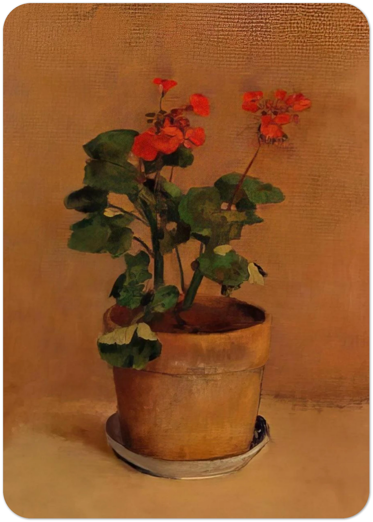A POT OF GERANIUMS By Odilon Redon Pack of 10 Post Cards | Odilon Redon Post Cards | A6 (10.5 x 14.8 cm) - 4.1 x 5.8 inches