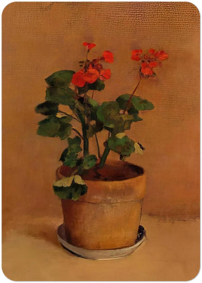 A POT OF GERANIUMS By Odilon Redon Pack of 10 Post Cards | Odilon Redon Post Cards | A6 (10.5 x 14.8 cm) - 4.1 x 5.8 inches
