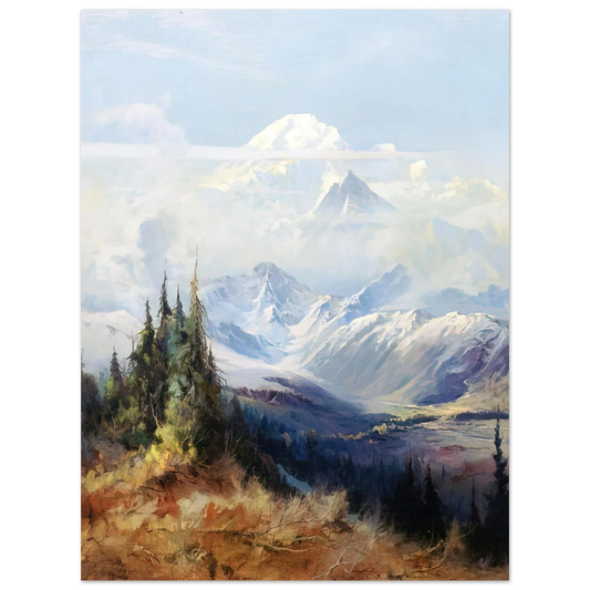 Sydney Laurence - Mount McKinley in Mist - Romanticism  75x100 cm / 30x40inches Fine Art Poster