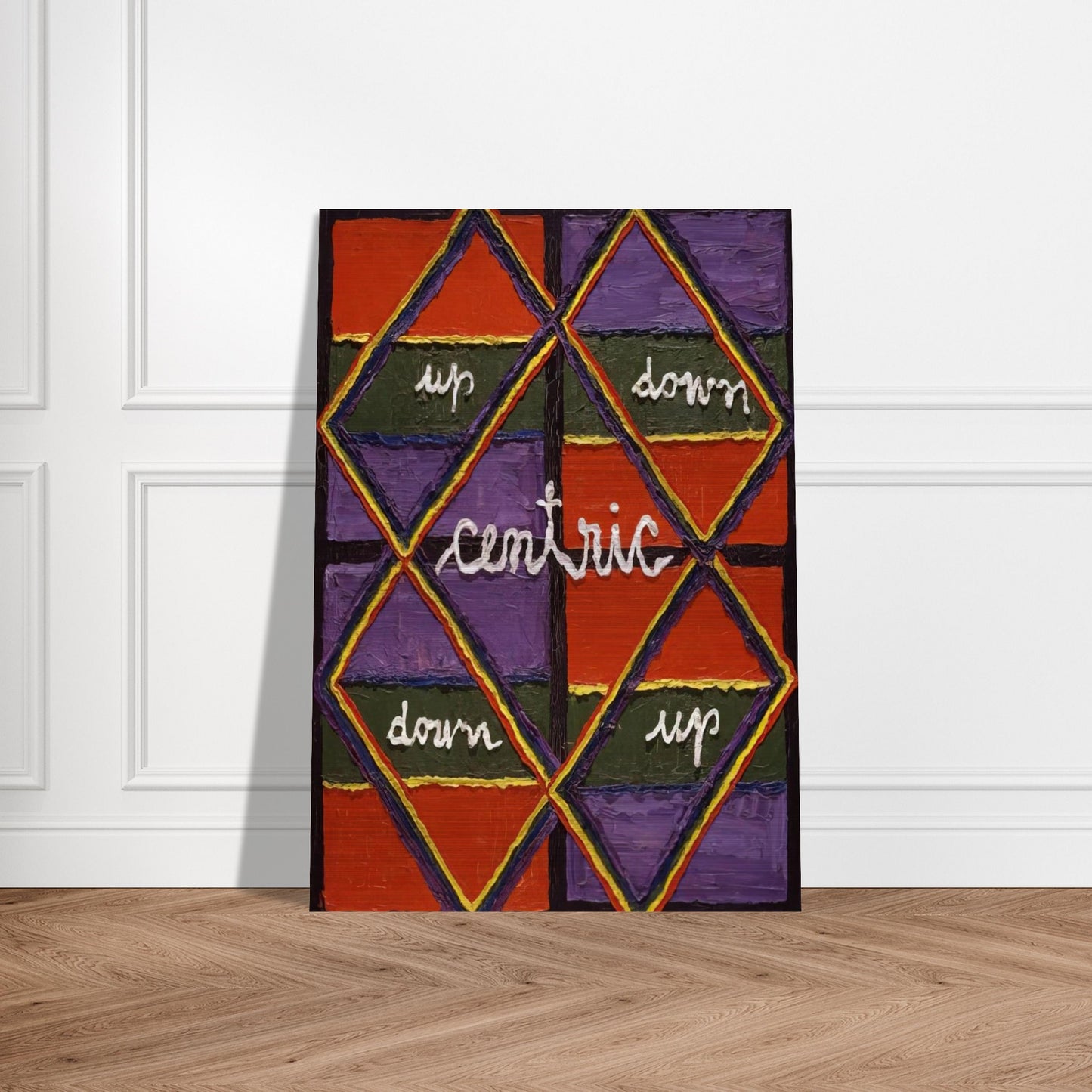 Interlacing Colors I - 1959 - Alfred Jensen Brushed Aluminum Print - 70x100 cm / 28x40 inches | Alfred Jensen Aluminum Print | Alfred Jensen Prints