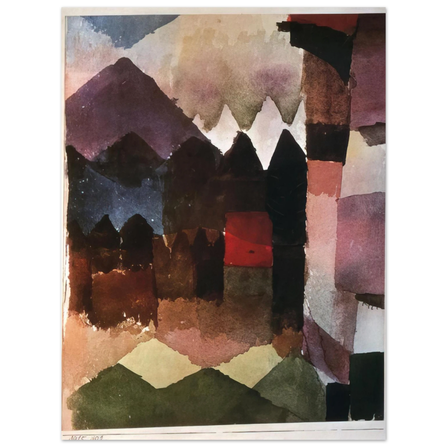 Paul Klee - HAIRDRYER IN MARC S GARDEN 1915  75x100 cm / 30x40inches Fine Art Poster