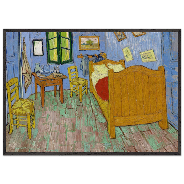 Vincents Bedroom in Arles - Vincent van Gogh 70x100 cm / 28x40 inches Framed Art Print – Black Wooden Frame