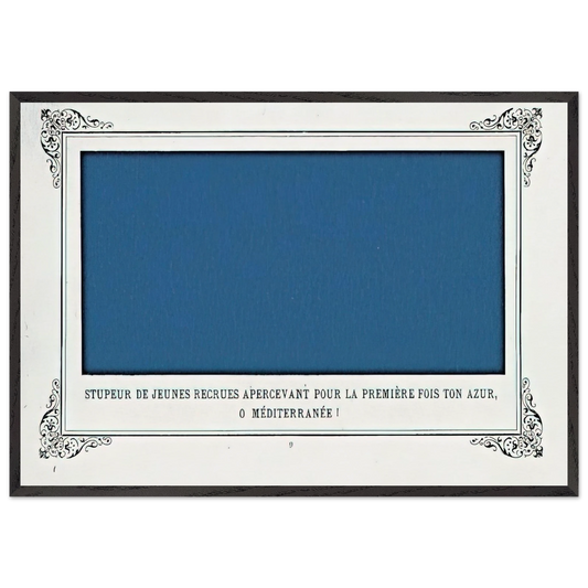 The Awe of Navy Recruits Seeing for the First Time Your Blue O Mediterranean Sea - Alphonse Allais 70x100 cm / 28x40 inches Framed Art Print – Black Wooden Frame