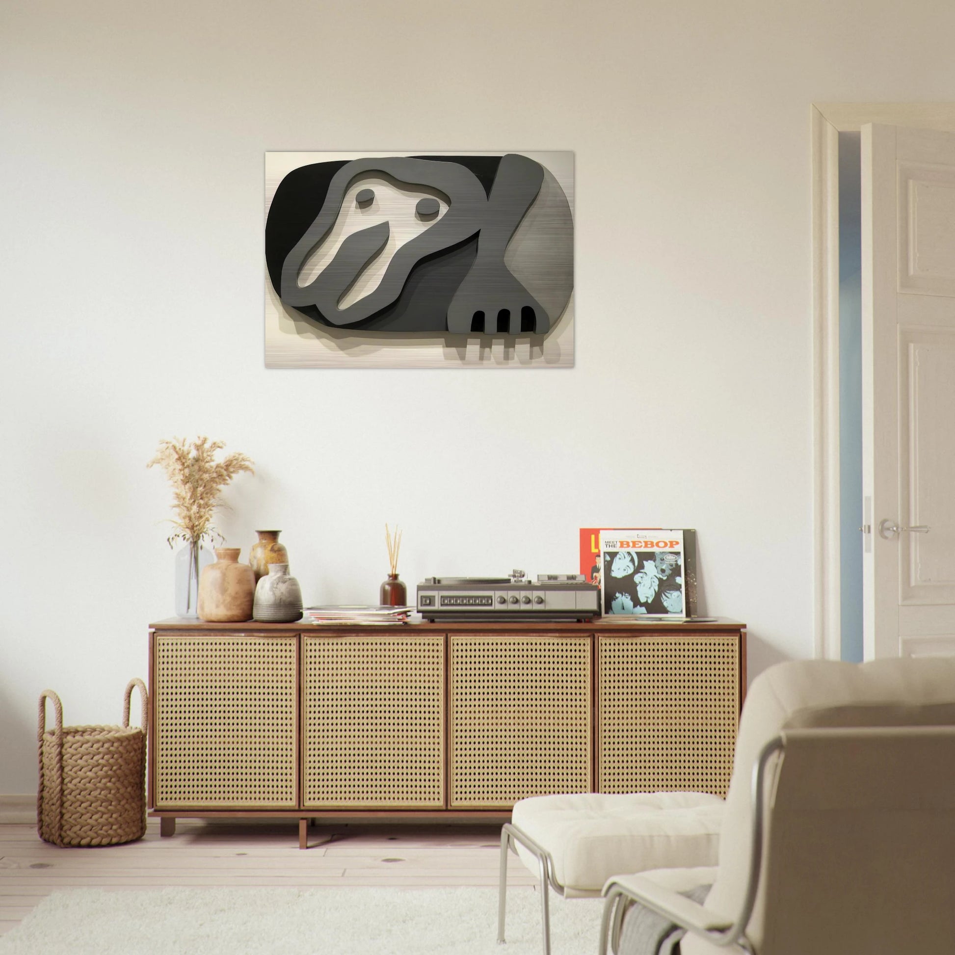 Shirt Front and Fork - Jean Arp Brushed Aluminum Print - 70x100 cm / 28x40 inches | Jean Arp Aluminum Print | Jean Arp Prints