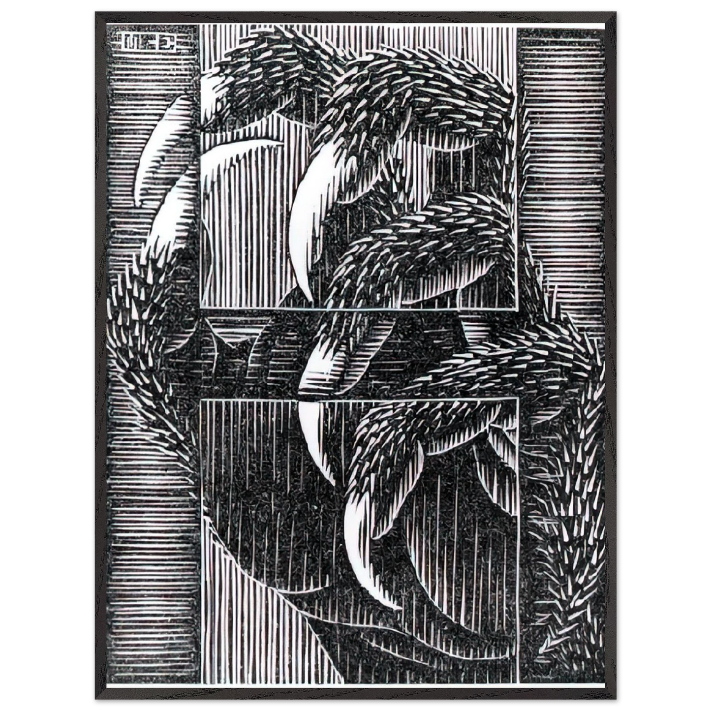 MC Escher - ESCHER (13) Wall Art - 21x29.7 cm / 8x12" - Premium Wooden Framed Poster With Fine Art Paper-canvas - White frame