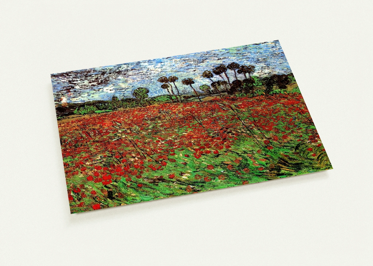 Field with Poppies By Vincent van Gogh Pack of 10 Post Cards | Vincent van Gogh Post Cards | A6 (10.5 x 14.8 cm) - 4.1 x 5.8 inches
