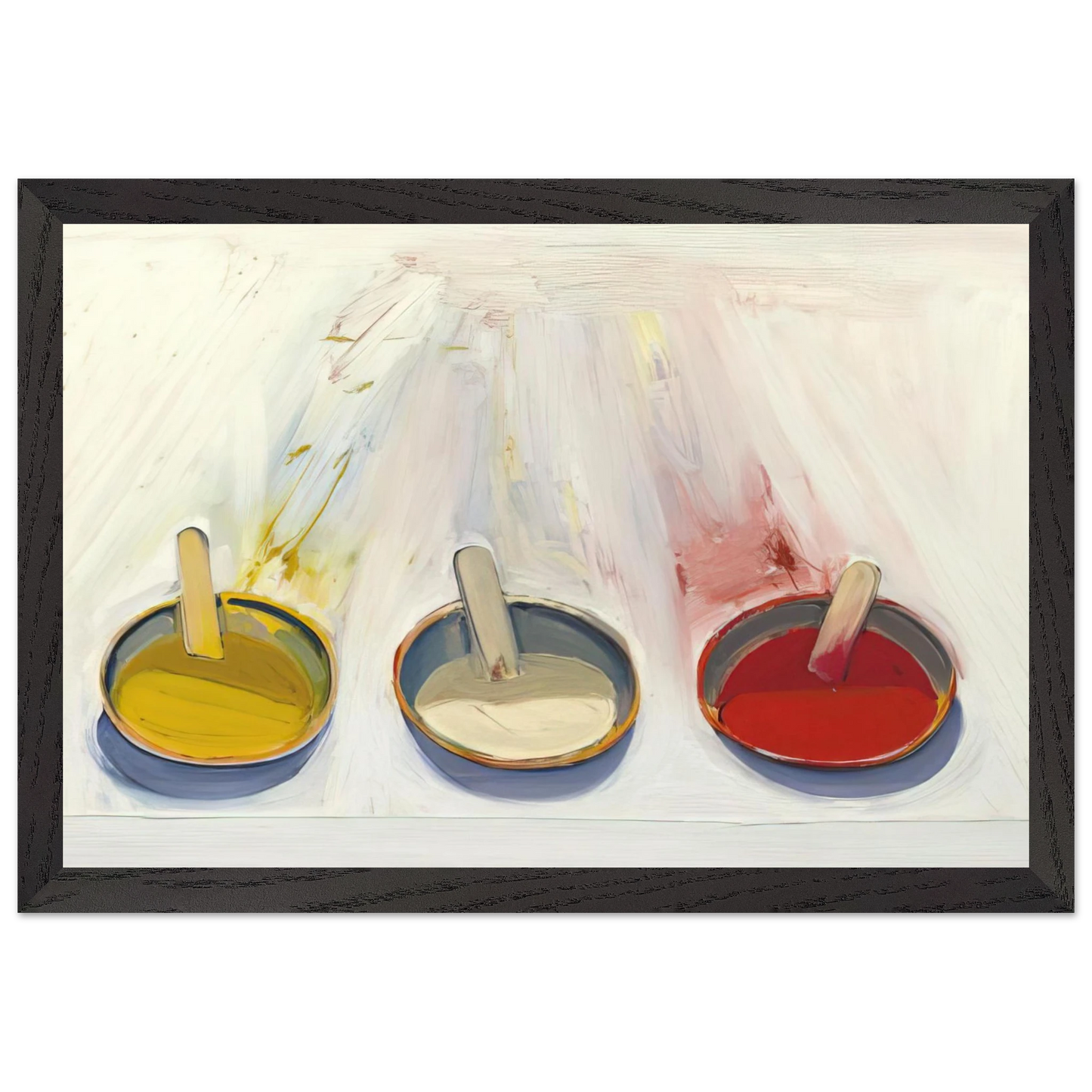 Wayne Thiebaud - Dressing Wells - 1961 Wall Art - 21x29.7 cm / 8x12" - Premium Wooden Framed Poster With Fine Art Paper - Black frame