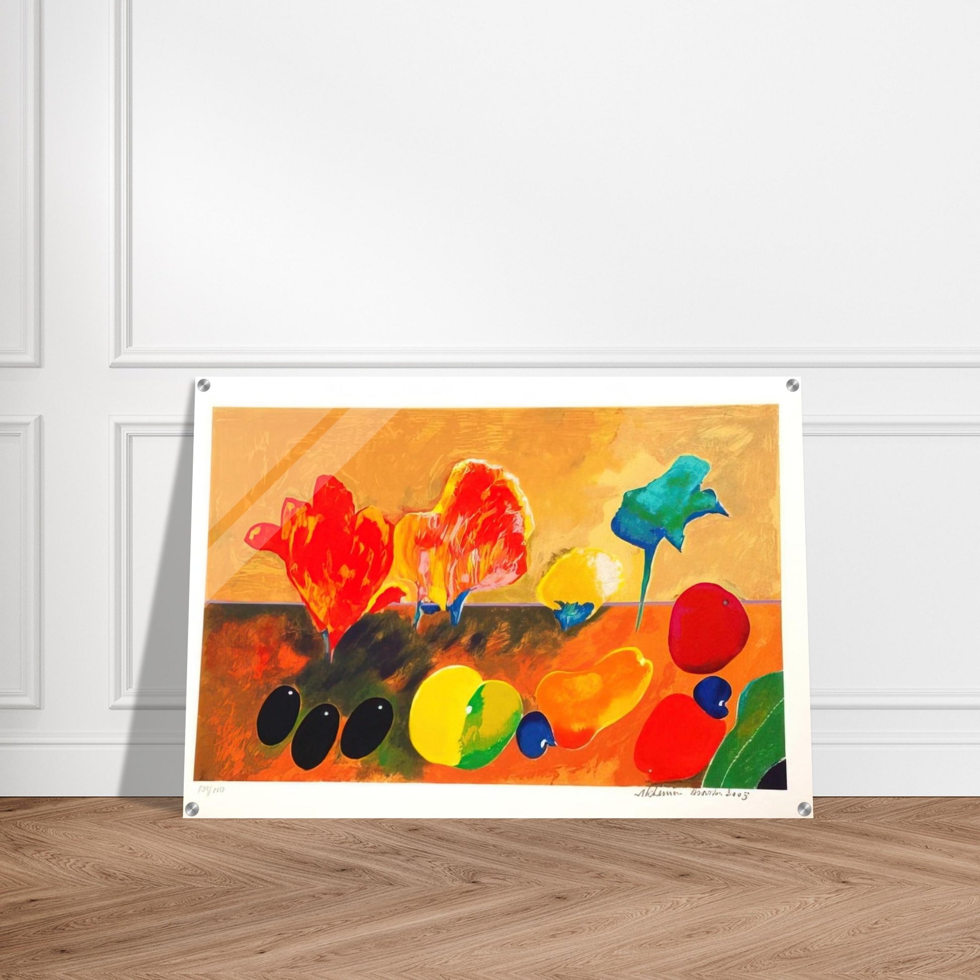 Flores e Frutas - 2003 - Aldemir Martins Acrylic Print - 70x100 cm / 28x40″ inches