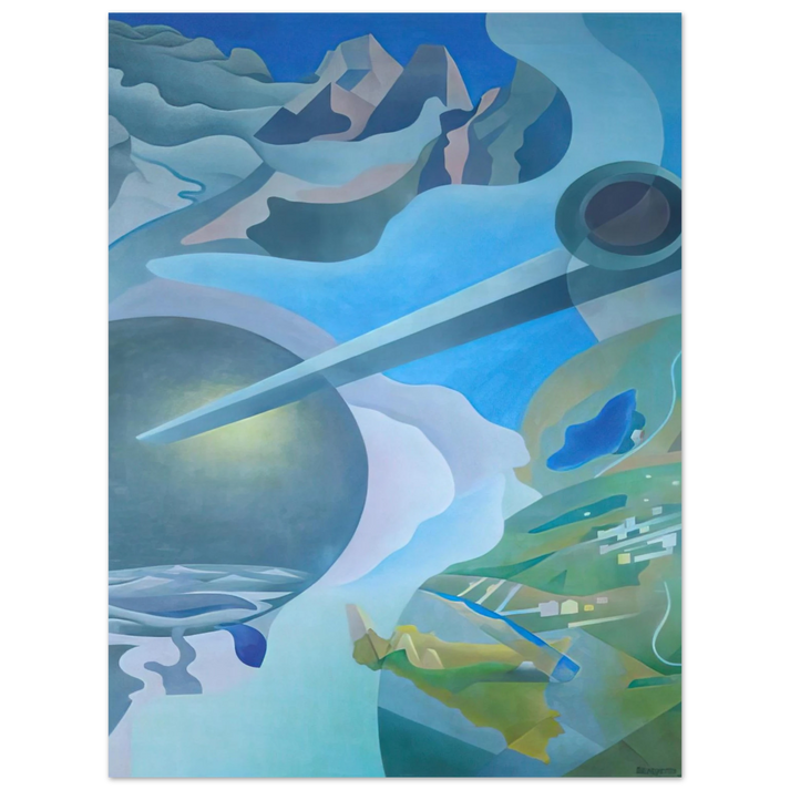 Benedetta Cappa - Synthesis of Aerial Communications - 1934  75x100 cm / 30x40inches Fine Art Poster