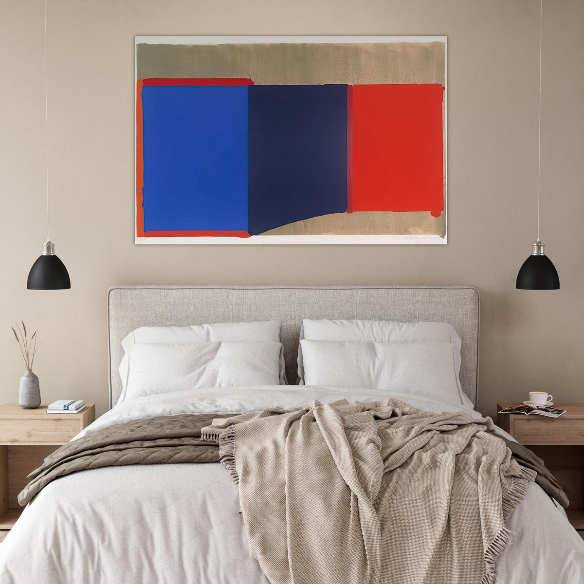 Blues, Reds - 1969 - John Hoyland Art Prints - 100x150 cm / 40x60″ inches | John Hoyland Poster | John Hoyland Prints