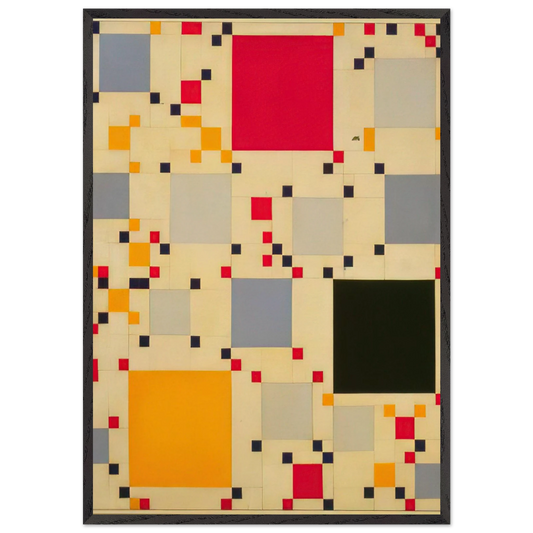 Homage to Victory Boogie-Woogie 1 - 1946 - Leon Polk Smith 70x100 cm / 28x40 inches Framed Art Print – Black Wooden Frame