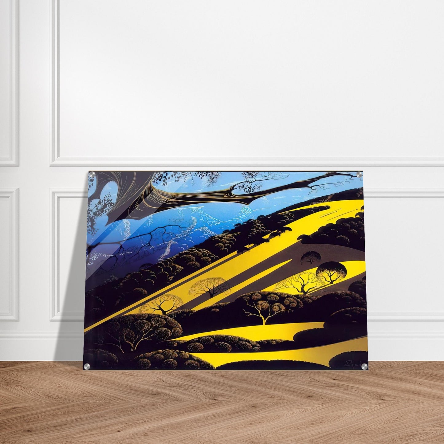 Gaviota Pass - Eyvind Earle Acrylic Print - 70x100 cm / 28x40″ inches