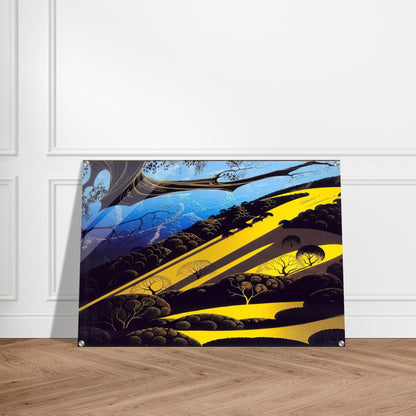 Gaviota Pass - Eyvind Earle Acrylic Print - 70x100 cm / 28x40″ inches
