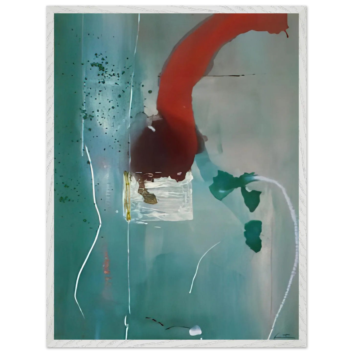 Helen Frankenthaler - Square One - 1985 Wall art - 20x25 cm / 8x10 Inches - Premium Wooden Framed Poster With Fine Art Paper - Wood frame