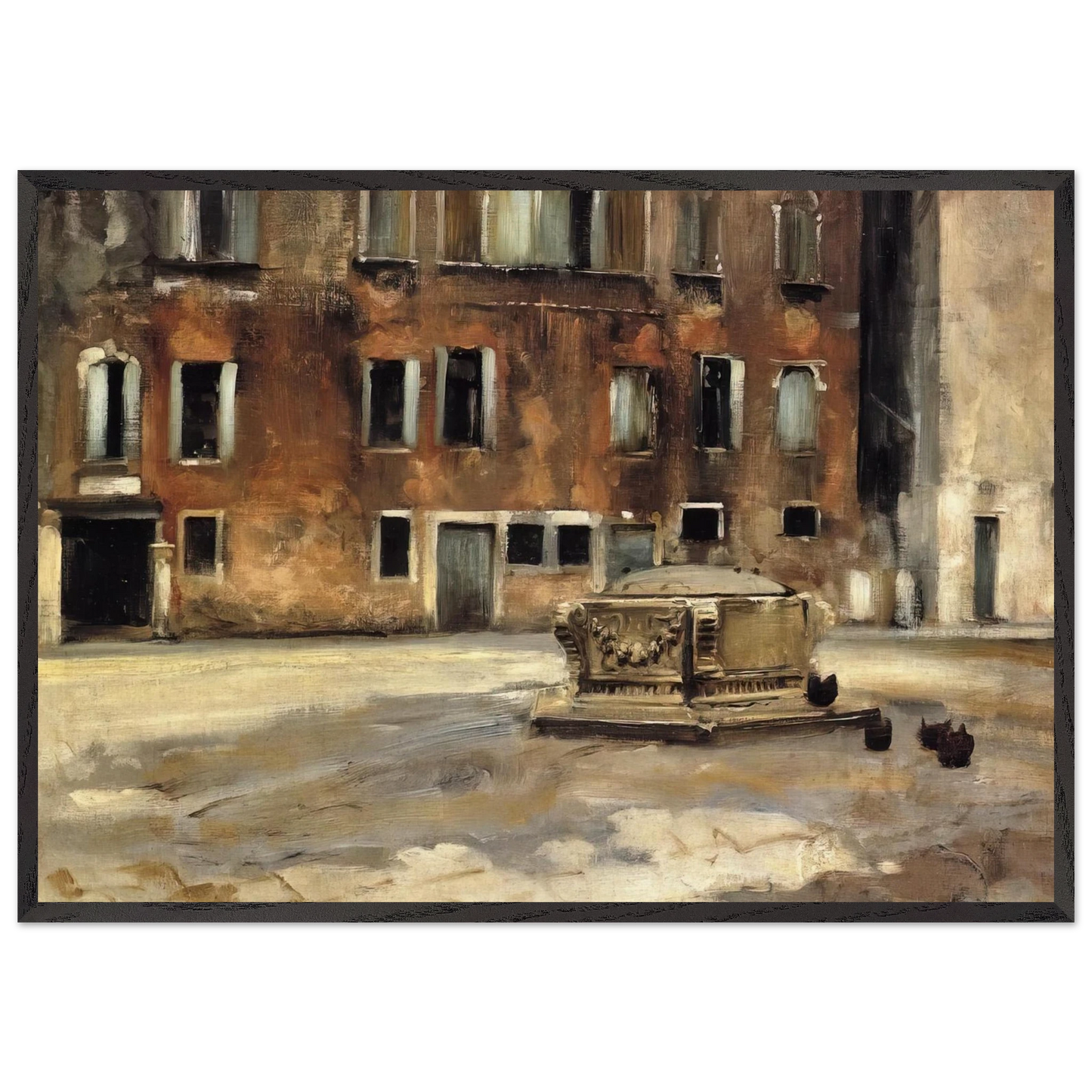 Campo San Agnese Venise - John Singer Sargent 70x100 cm / 28x40 inches Framed Art Print – Black Wooden Frame