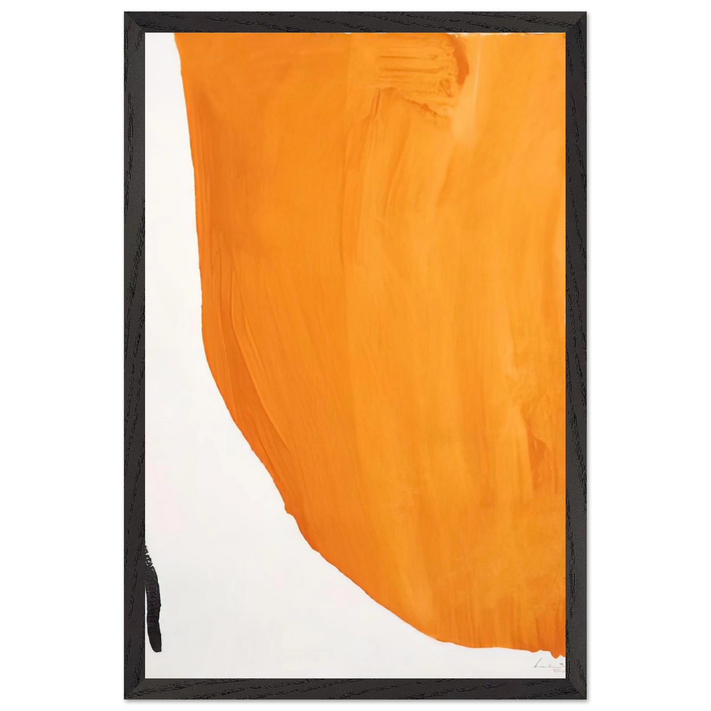 Helen Frankenthaler - Orange Downpour - 1970 Wall art - 21x29.7 cm / 8x12" - Premium Wooden Framed Poster With Fine Art Paper-canvas - Black frame