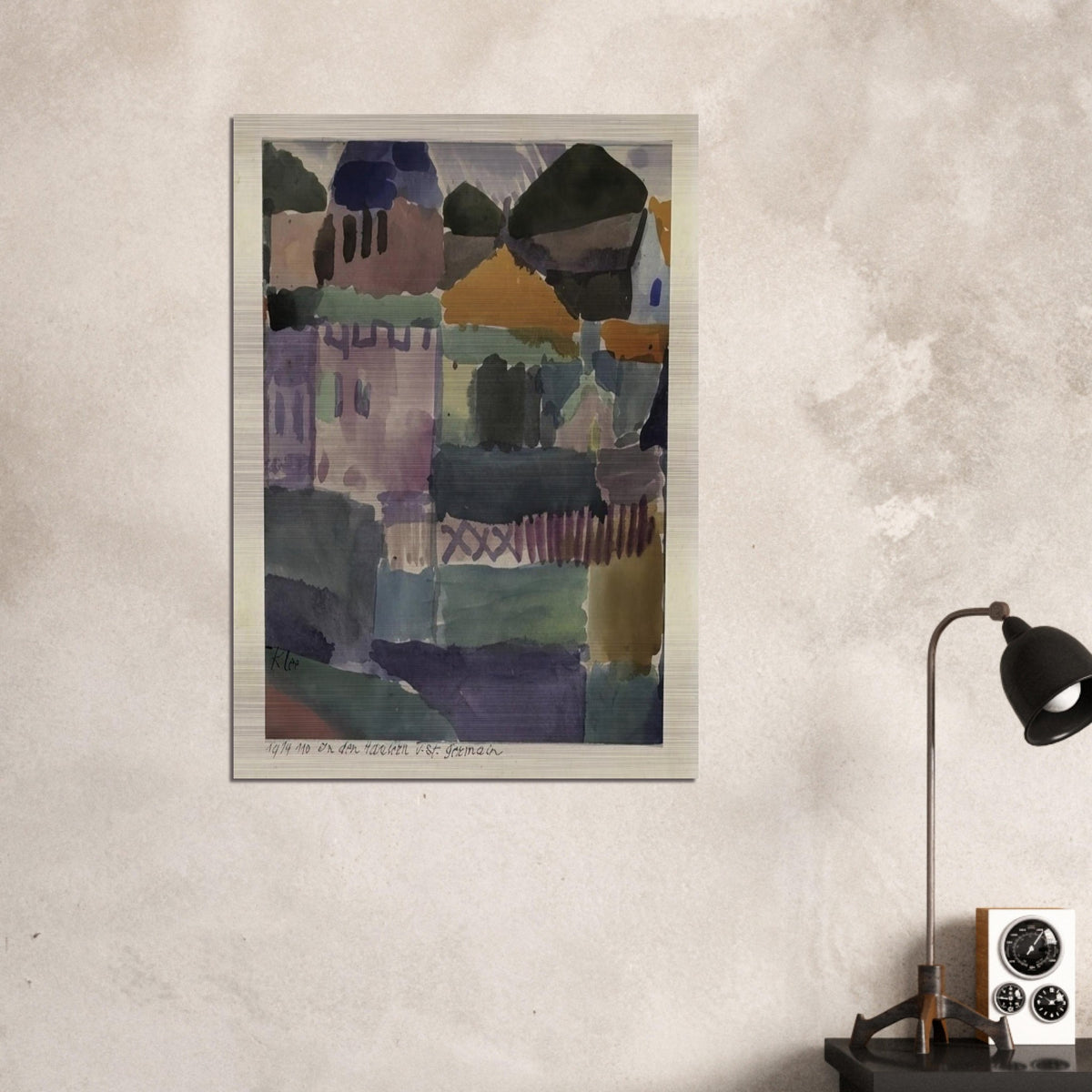 IN THE HOUSES OF ST GERMAIN 1914 - Paul Klee Brushed Aluminum Print - 70x100 cm / 28x40 inches | Paul Klee Aluminum Print | Paul Klee Prints