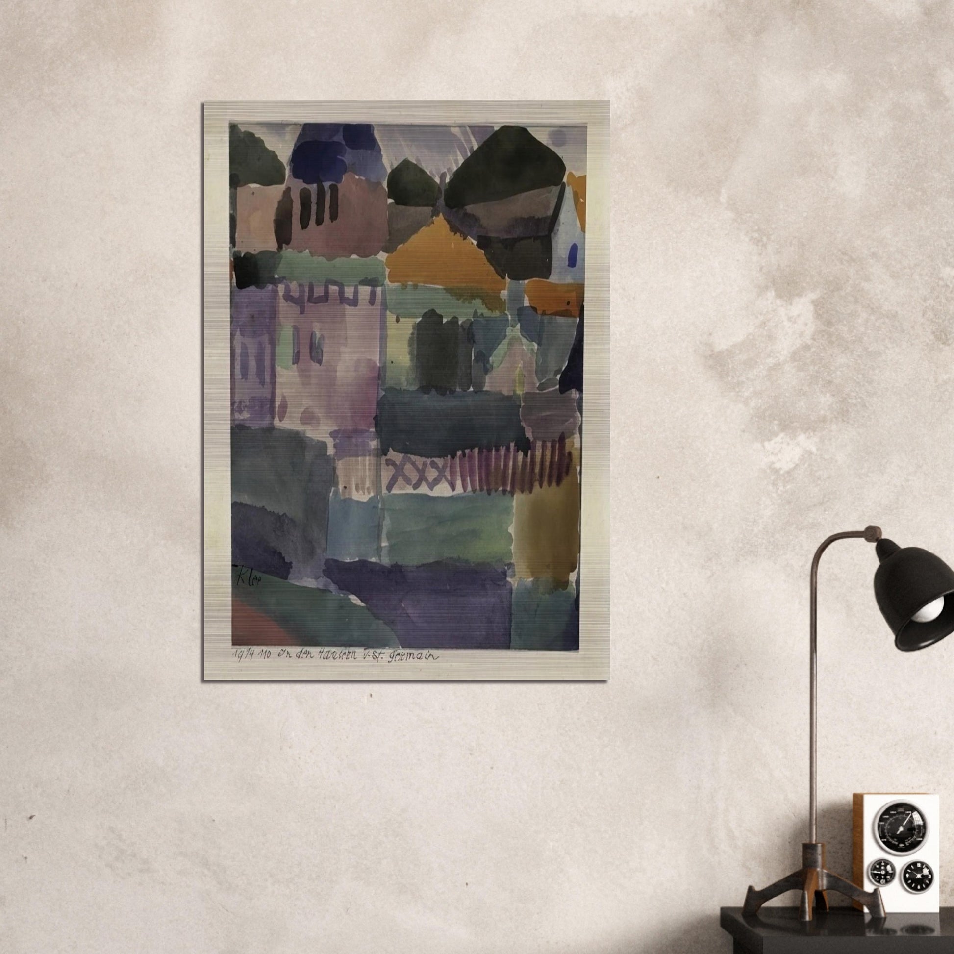 IN THE HOUSES OF ST GERMAIN 1914 - Paul Klee Brushed Aluminum Print - 70x100 cm / 28x40 inches | Paul Klee Aluminum Print | Paul Klee Prints