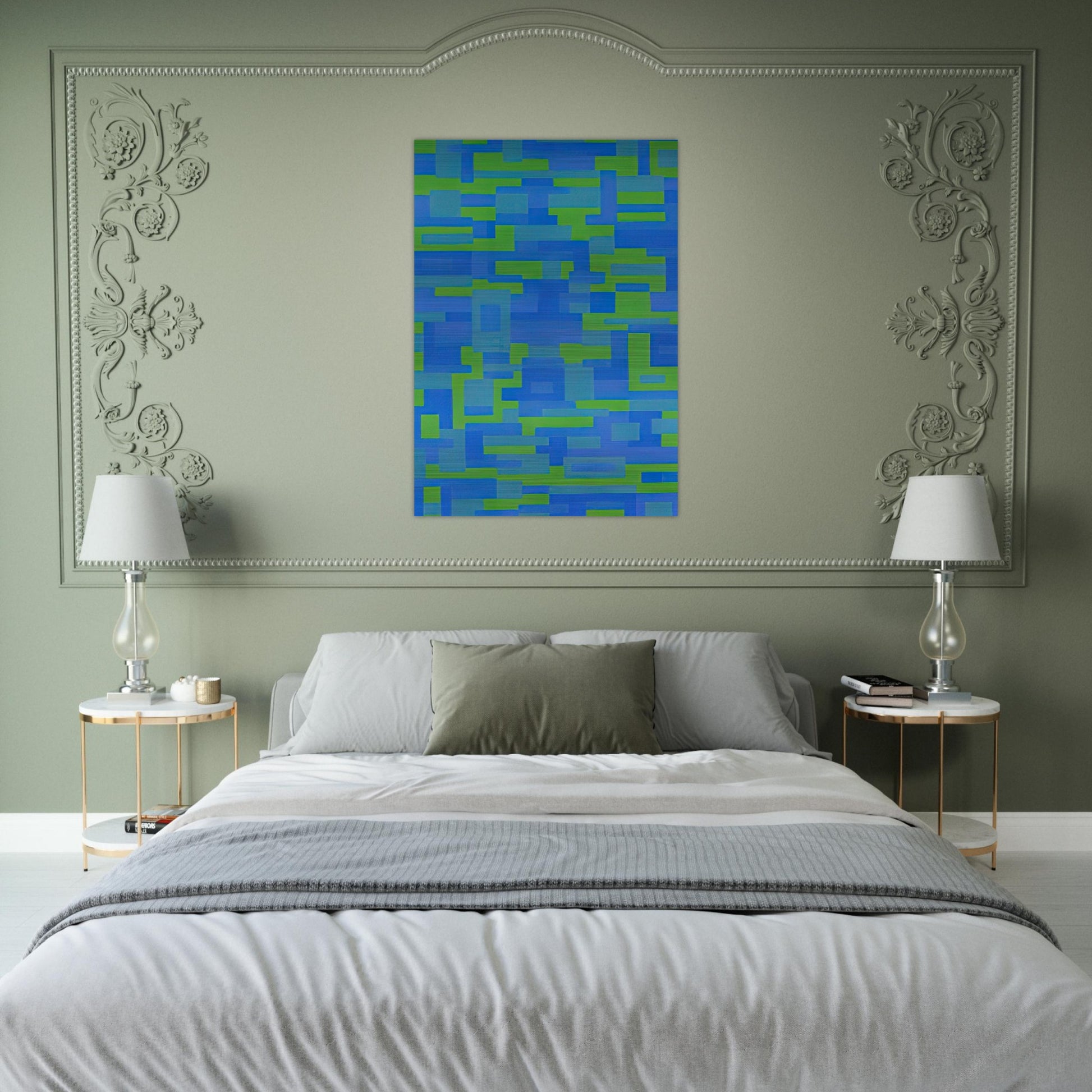 Blue-Green Painting - 1948 - Ad Reinhardt Brushed Aluminum Print - 70x100 cm / 28x40 inches | Ad Reinhardt Aluminum Print | Ad Reinhardt Prints