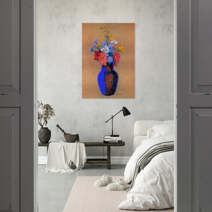 WILD FLOWERS IN A VASE - Odilon Redon Brushed Aluminum Print - 70x100 cm / 28x40 inches | Odilon Redon Aluminum Print | Odilon Redon Prints