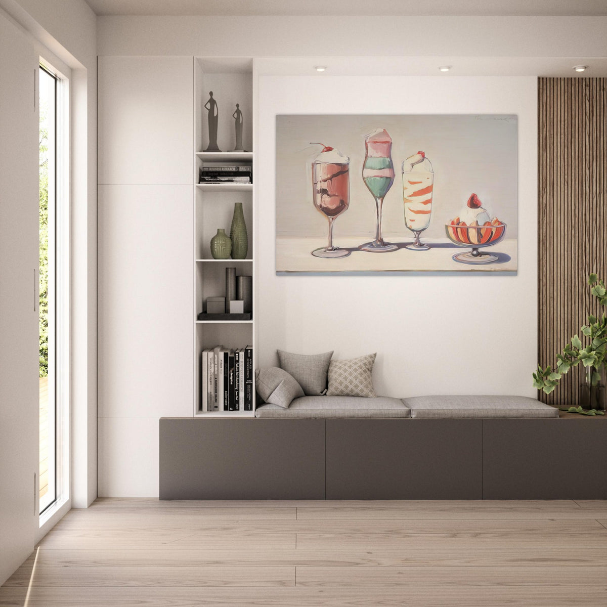 Four Sundaes - Pop Art - Wayne Thiebaud Art Prints - 100x150 cm / 40x60″ inches | Wayne Thiebaud Poster | Wayne Thiebaud Prints
