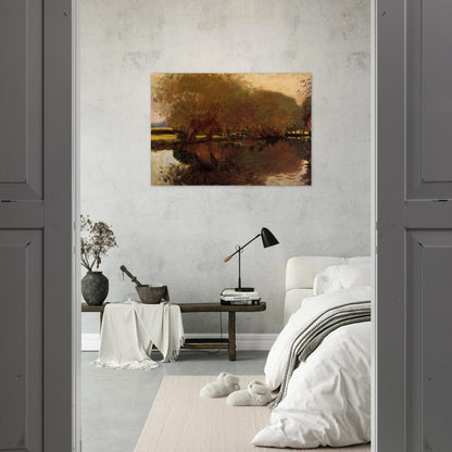 A Backwater at Calcot Near Reading - John Singer Sargent Brushed Aluminum Print - 70x100 cm / 28x40 inches | John Singer Sargent Aluminum Print | John Singer Sargent Prints