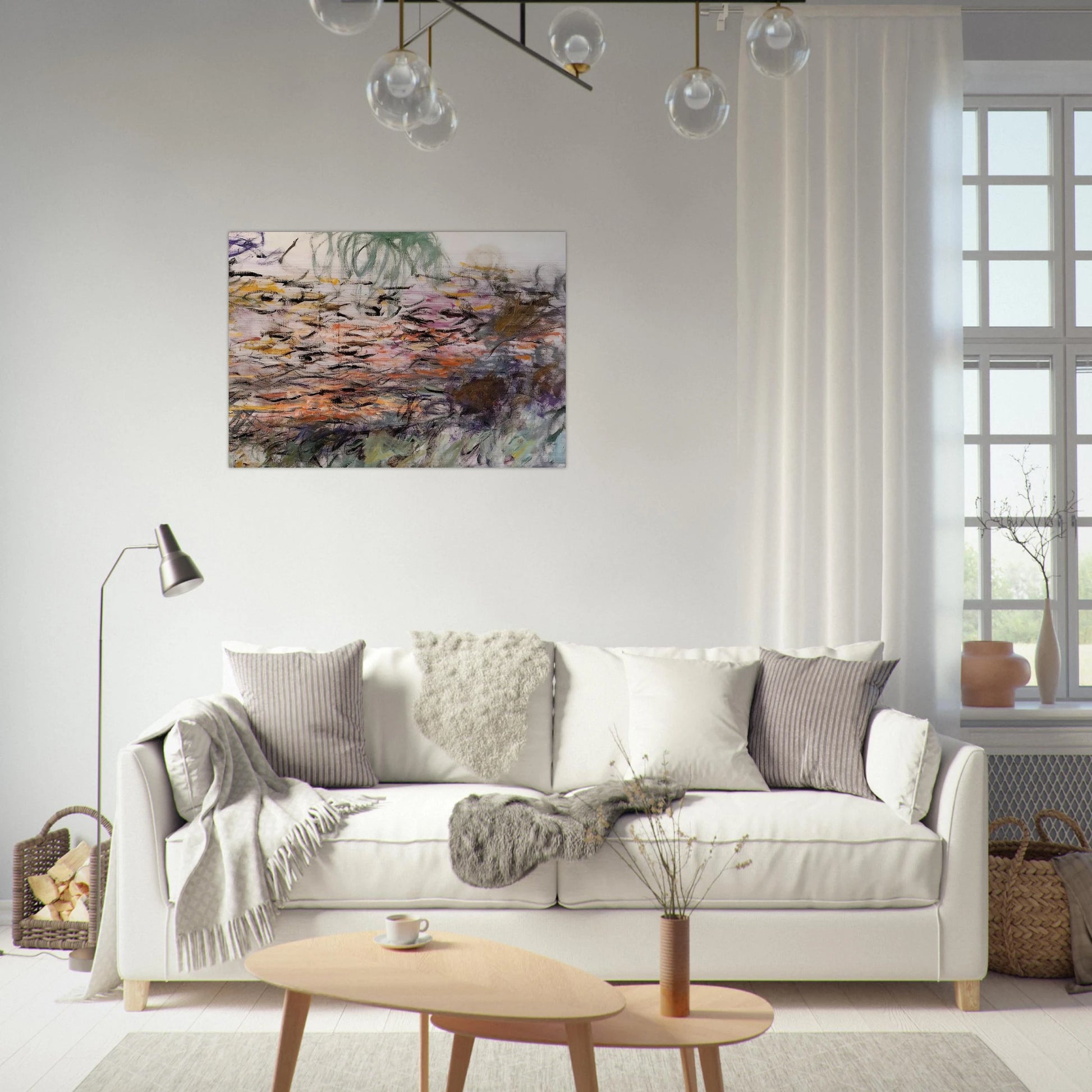 Water Lilies right half - claude monet Brushed Aluminum Print - 70x100 cm / 28x40 inches | claude monet Aluminum Print | claude monet Prints