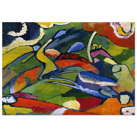 TWO RIDERS AND RECLINING FIGURE - Wassily Kandinsky Brushed Aluminum Print - 70x100 cm / 28x40 inches | Wassily Kandinsky Aluminum Print | Wassily Kandinsky Prints