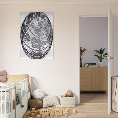 SPHERE SURFACE WITH FISHES - MC Escher Brushed Aluminum Print - 70x100 cm / 28x40 inches | MC Escher Aluminum Print | MC Escher Prints