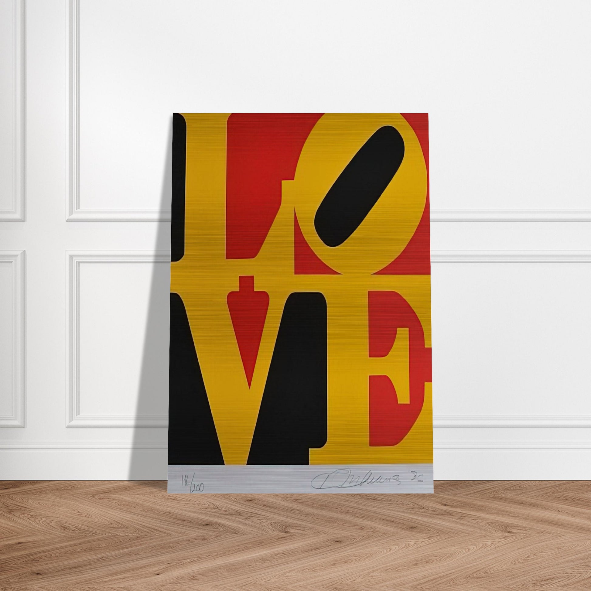 German Love - Robert Indiana Brushed Aluminum Print - 70x100 cm / 28x40 inches | Robert Indiana Aluminum Print | Robert Indiana Prints