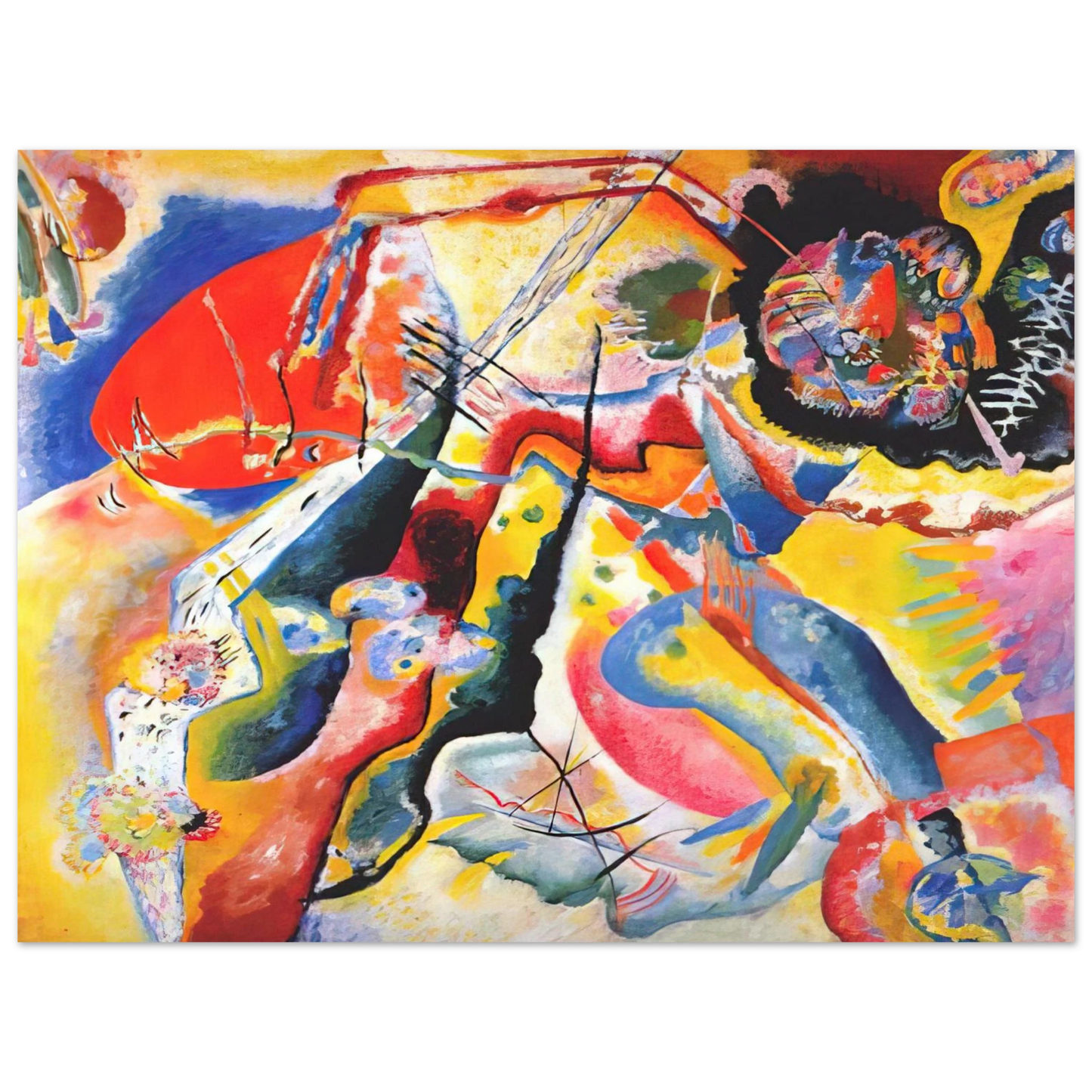 Wassily Kandinsky - PAINTING WITH RED SPOT 1914  75x100 cm / 30x40inches Fine Art Poster