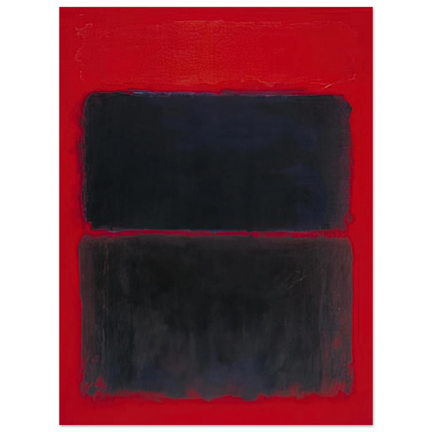 Mark Rothko - Light Red Over Black - 1957 Wall Art - 30x40 cm / 12x16 inches - Premium Wooden Framed Poster With Fine Art Paper-canvas - Black frame