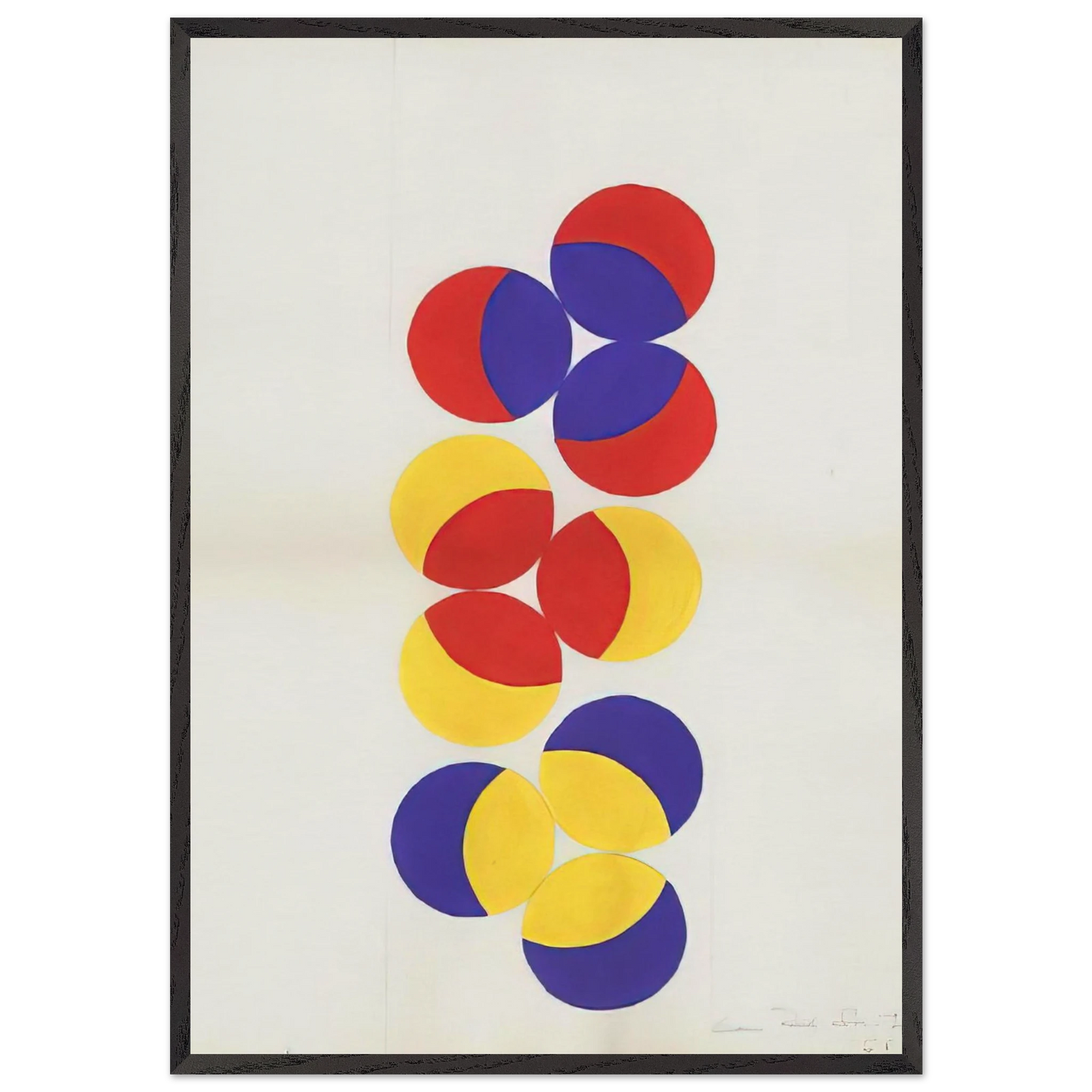 Untitled - 1968 N9 - Leon Polk Smith 70x100 cm / 28x40 inches Framed Art Print – Black Wooden Frame
