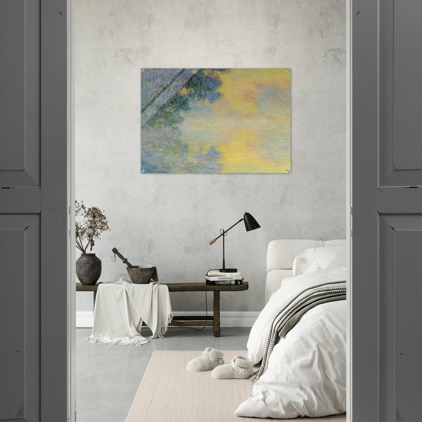 Misty Morning on the Seine, Sunrise - claude monet Acrylic Print - 70x100 cm / 28x40″ inches