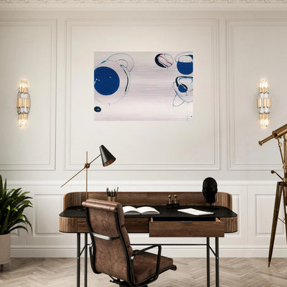 Blue Balls VIII - Sam Francis Brushed Aluminum Print - 70x100 cm / 28x40 inches | Sam Francis Aluminum Print | Sam Francis Prints