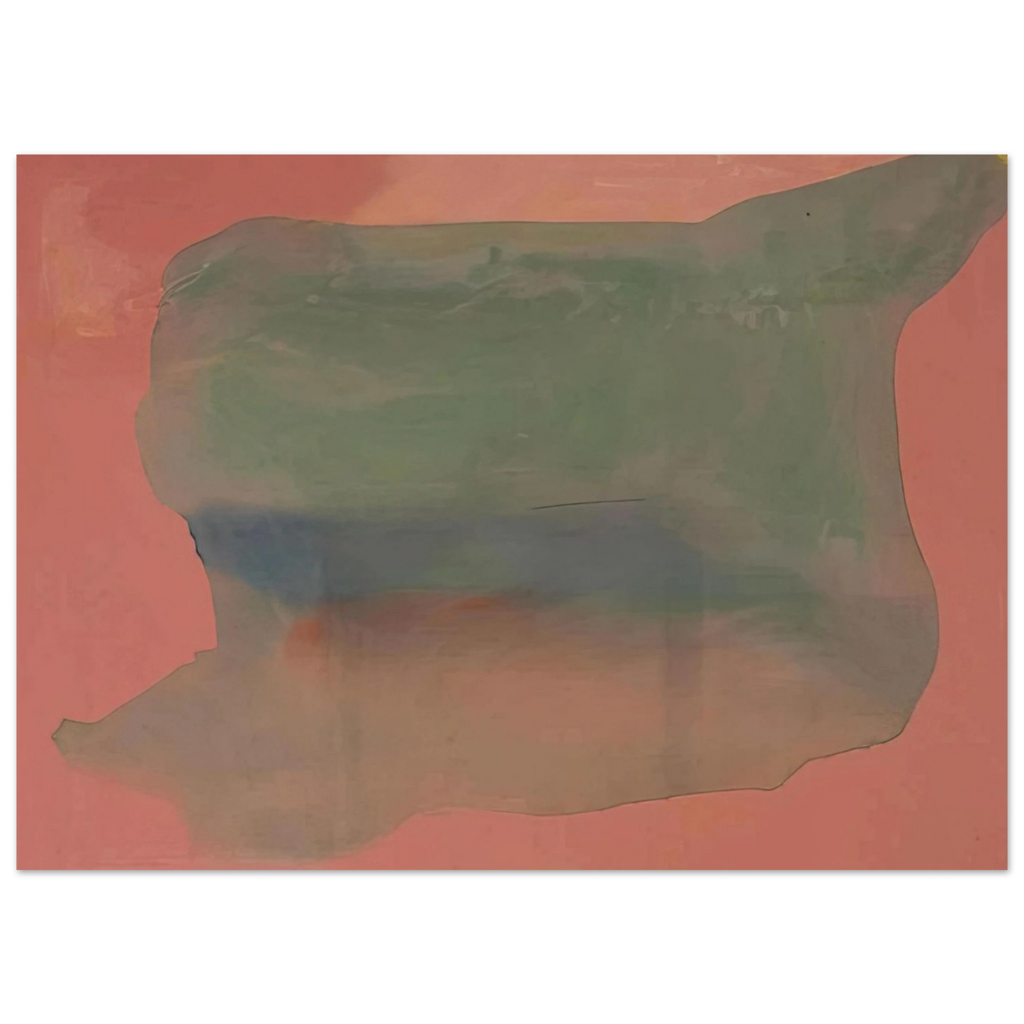 Helen Frankenthaler - Yearning - 1973 Wall art - 28x43  cm / XL (11x17 inches) - Premium Wooden Framed Poster With Fine Art Paper-canvas - White frame